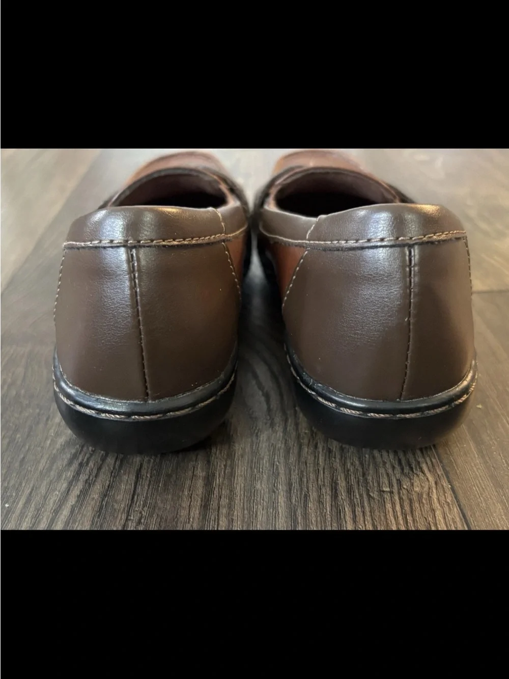Clark’s Ashland Bubble Slip Brown Tassel Leather Loafers Women Cushioned Size 6